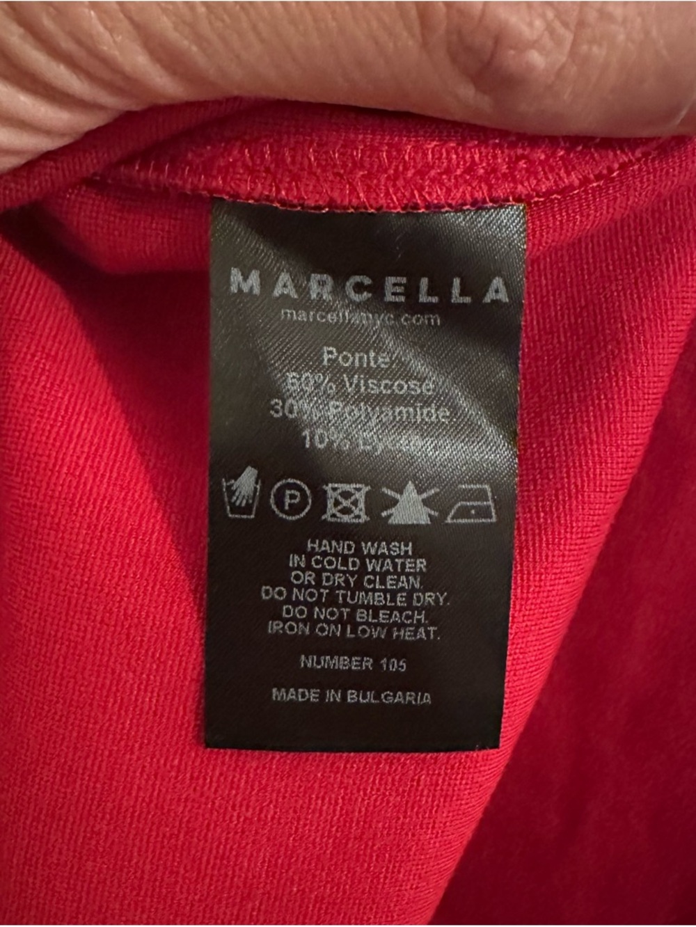 Marcella NYC Manhattan One Shoulder Midi Bodycon Dress Red Size Medium - Picture 6 of 7